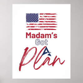Har A Plan Amerikanska Flagga Poster