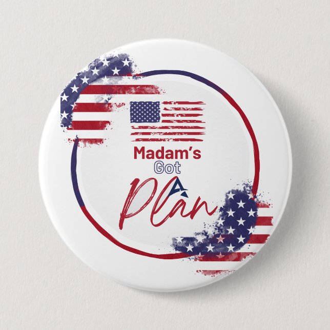 Har A Plan USA-valets patriotiska knapp (Framsida)