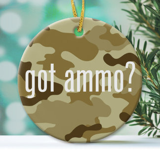 Har ammo? - enkelsidig julgransprydnad keramik