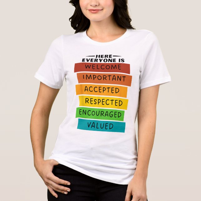 Här är alla välkomna och accepterade t shirt (Framsida)