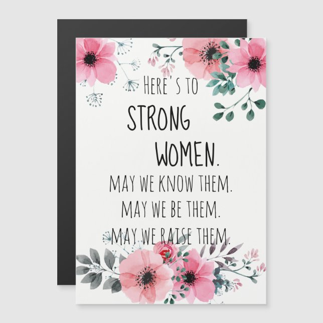 Här är Blommigten Strong Women Quote Watercolor (Fram/baksida)