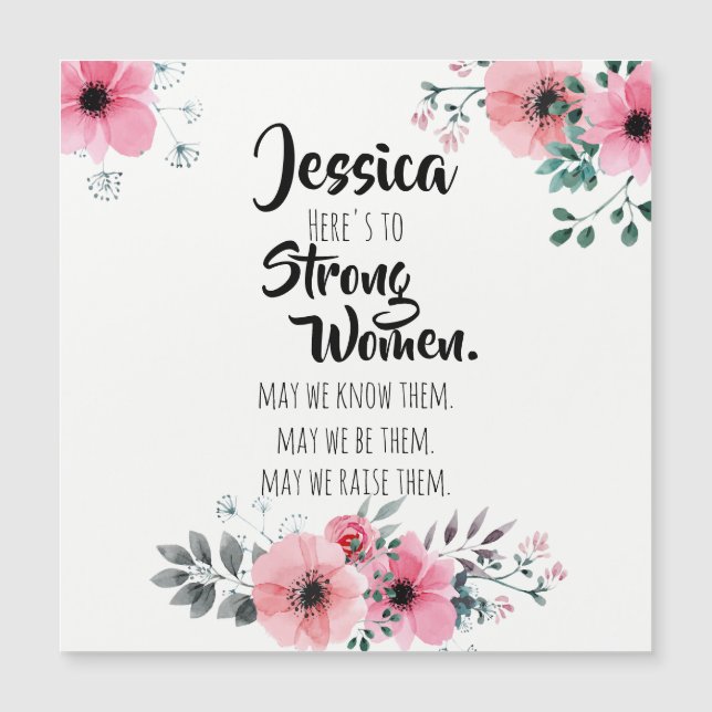 Här är Blommigten Strong Women Quote Watercolor (Framsida)