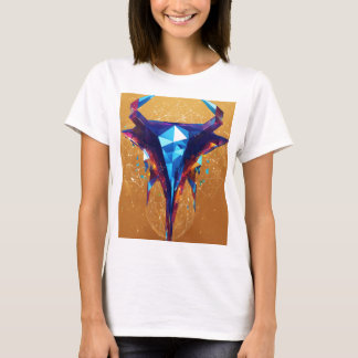 Här är designen med en stark kristalletikett t shirt