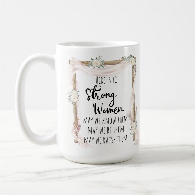 Här är för Strong Woman Quote Tribal Boho Kaffemugg (Vänster)