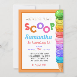 Här är inbjudan till Scoop Ice Cream Birthday