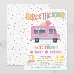 Här är inbjudan till Scoop Ice Cream Birthday