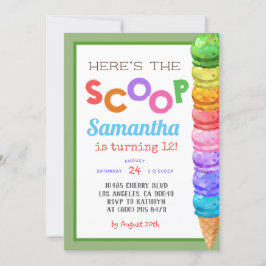 Här är inbjudan till Scoop Ice Cream Birthday