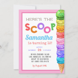 Här är inbjudan till Scoop Ice Cream Birthday