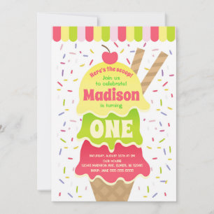 Här är inbjudan till Scoop Ice Cream Birthday