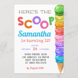Här är inbjudan till Scoop Ice Cream Birthday