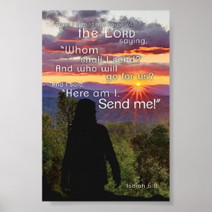 Här är jag Lord, Christian som kallar Bible Verse- Poster