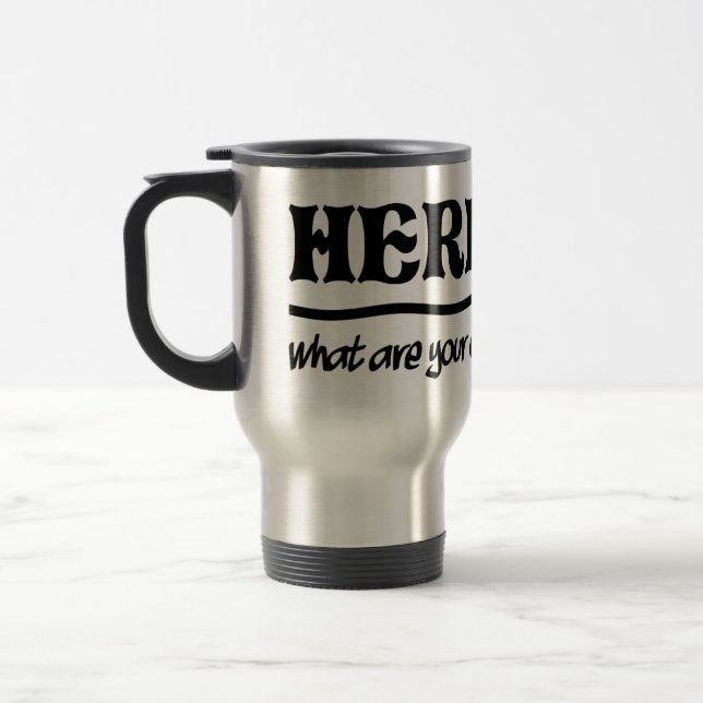 Här är jag mugg - välj stil & färg (Vänster)
