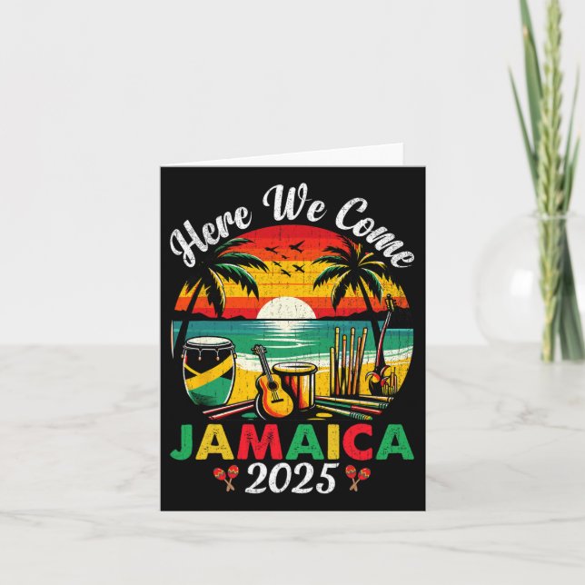 Här är Kom Jamaica 2025 Girls Resa Family Summer Kort (Framsida)