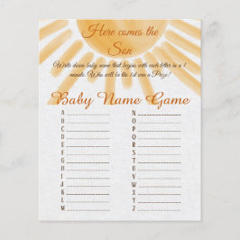 Här är Kom Sunshine Baby Shower Baby Namn Tävling