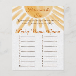 Här är Kom Sunshine Baby Shower Baby Namn Tävling