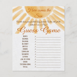 Här är Kom Sunshine Baby Shower Gissa spelaktivite
