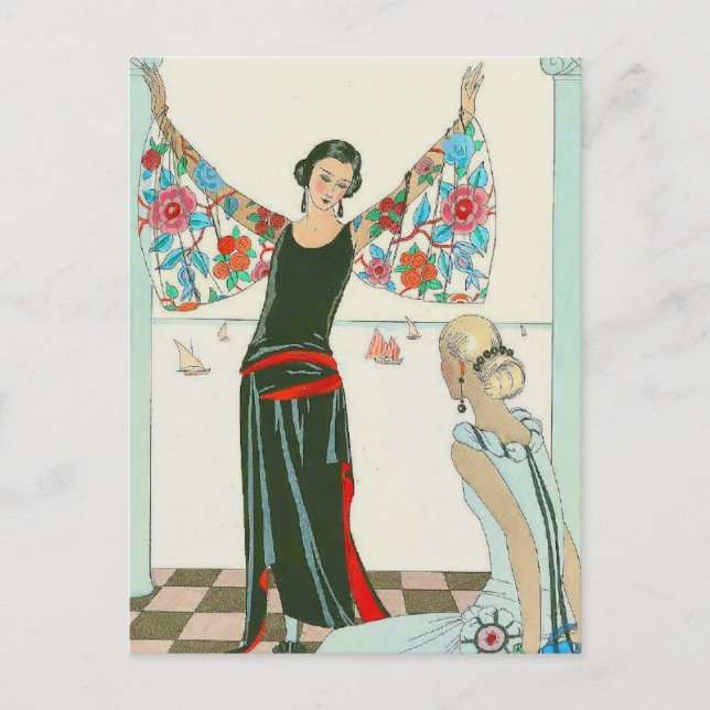 Här är min Vinge av George Barbier Vykort (Framsida)