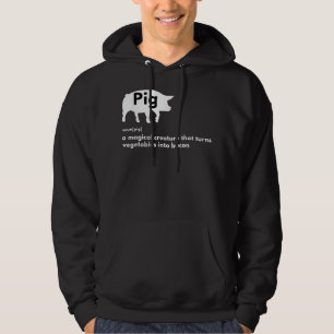 Här är Piggy T shirt Boar Hunting Vintage Gris Hoodie