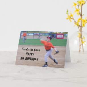 HÄR ÄR PITCH-LYCKLIG **8th* BIRTHDAY-KORT Kort