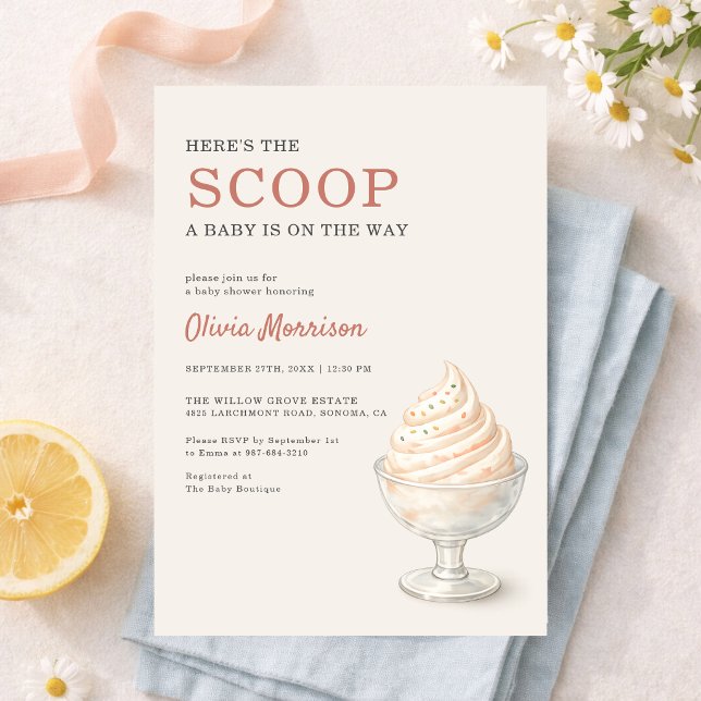 Här är scoop Glass Baby Shower  Inbjudningar (Skapare uppladdad)