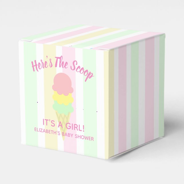 Här är scoop Glass Sommar Bebis Shower Presentaskar (Framsidan Sidan)