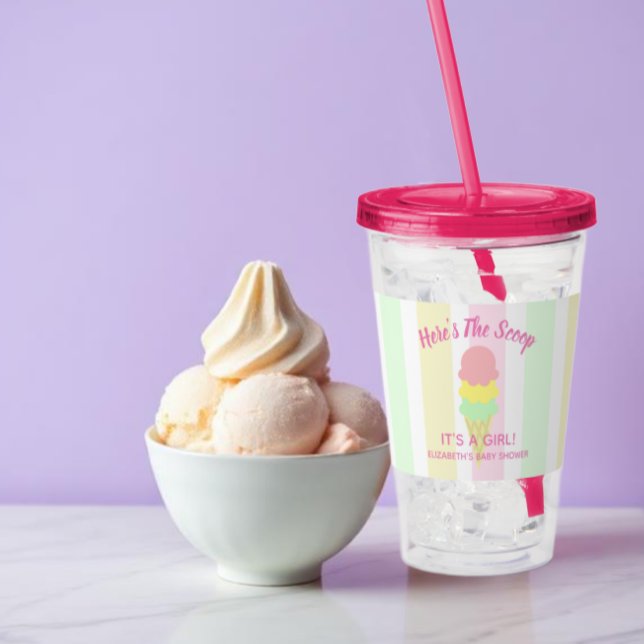 Här är scoop Glass Sommar Bebis Shower Take Away Mugg (Skapare uppladdad)