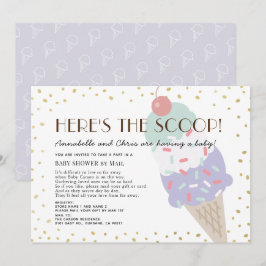 Här är Scoop Ice Cream Baby Shower by Mail Inbjudningar