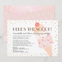 Här är Scoop Ice Cream Baby Shower by Mail Inbjudningar