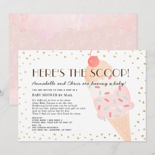 Här är Scoop Ice Cream Baby Shower by Mail Inbjudningar