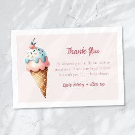 Här är Scoop Ice Cream Baby Shower Tack Kort
