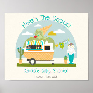 Här är Scoop Ice Cream Camper Boy Shower Poster
