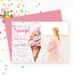 Här är Scoop Ice Cream Girl Shower Inbjudningar