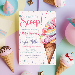 Här är Scoop Ice Cream Girl Shower Inbjudningar