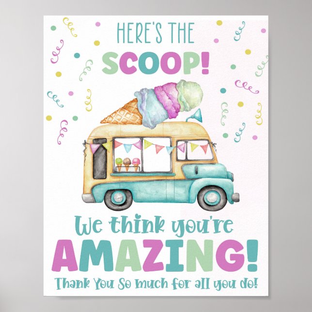 Här är Scoop Ice Cream Party Poster (Framsidan)