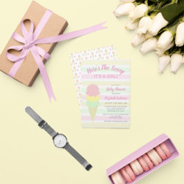 Här är Scoop Ice Cream Summer Baby Shower Inbjudningar