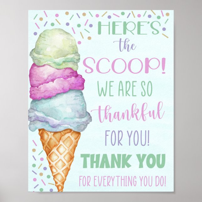 Här är Scoop Ice Cream-uppskattningen Poster (Framsidan)