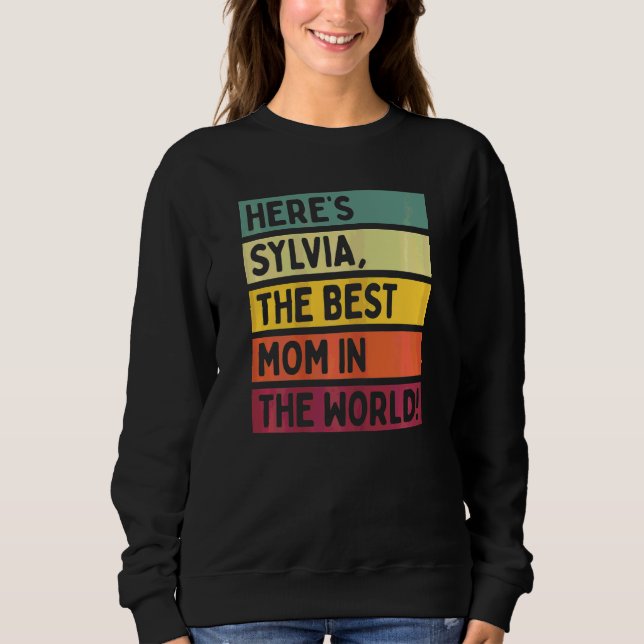 Här är Sylvia den bästa Mamman i världen längst T Shirt (Framsida)
