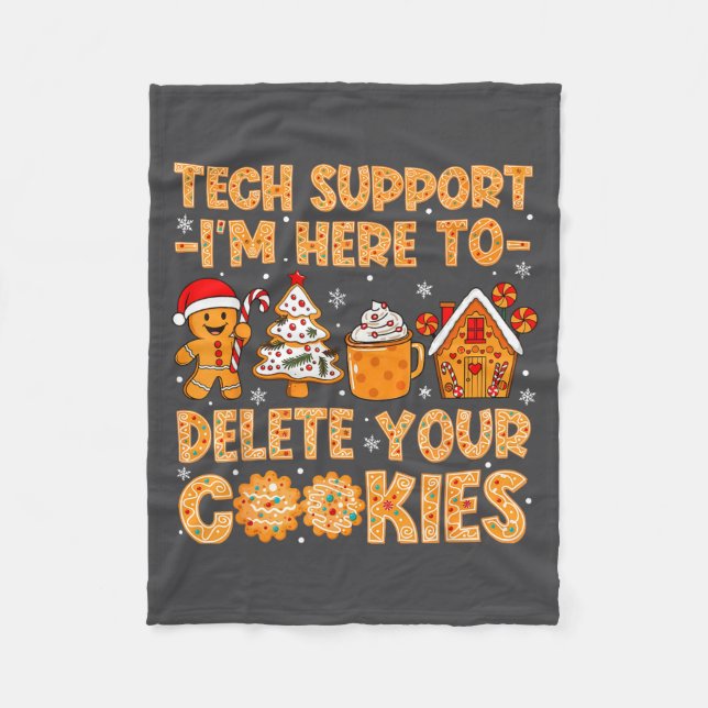 Här är Tech Cookies Radera Support Fleecefilt (Framsidan)