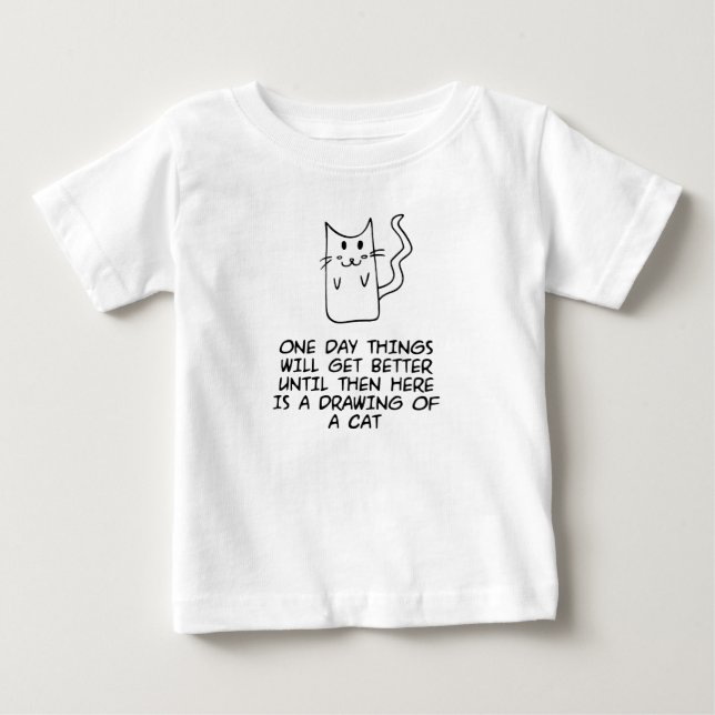 Här är teckning i en katt t shirt (Framsida)
