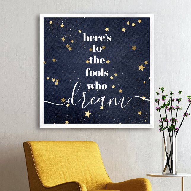 Här är till Skolor som Dream Stars Typography Navy Poster (Skapare uppladdad)