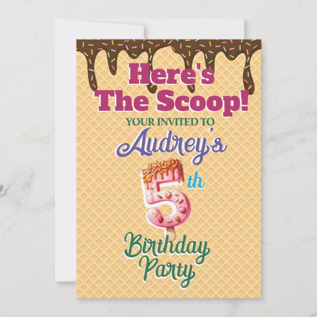 Här är våffelkonen inbjudningar (Framsida)