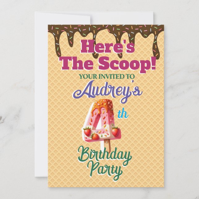 Här är våffelkonen inbjudningar (Framsida)