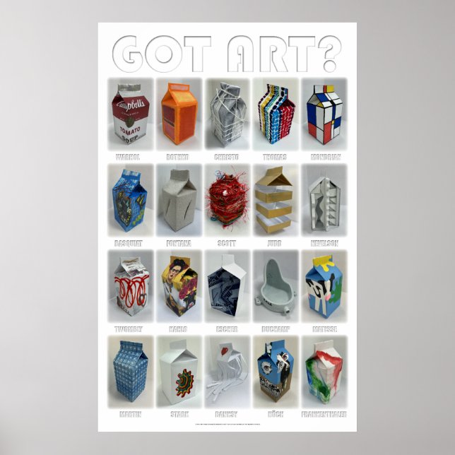 HAR ART? Parody bilder i berömd konstverk som mjöl Poster (Framsidan)