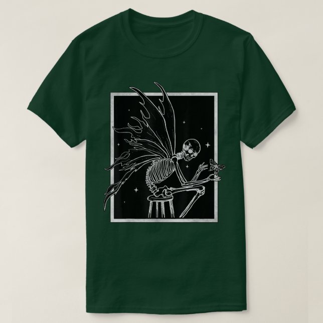 Har av Fairycore Aesthetic Skeleton Fairy Core Gru T Shirt (Design framsida)