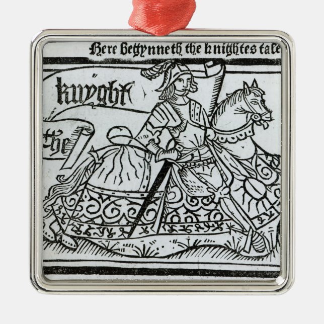 "Här Begynneth Knightesen Tale Julgransprydnad Metall (Framsidan)