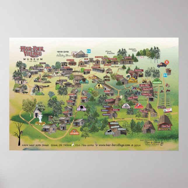 Har-Ber Village Museum Karta Poster (Framsidan)