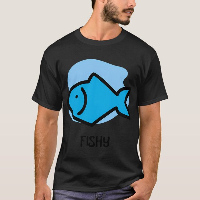Här Blå Fisk T Shirt (Framsida)