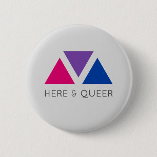 Här & bög (bisexuell pride) knapp