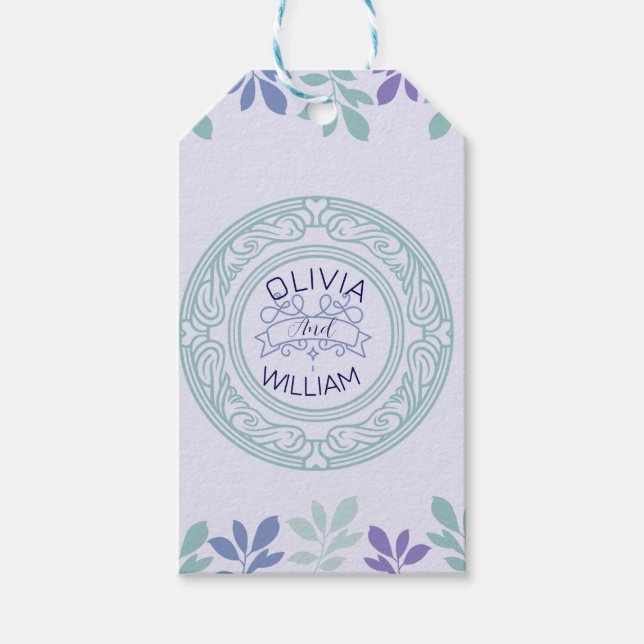 Här börjar en bröllopsinbjudan. presentetikett (Framsidan)