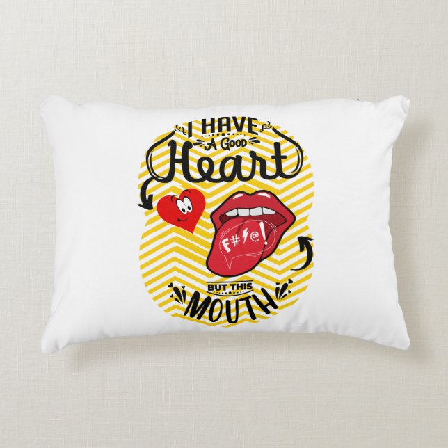 har bra hjärtmun prydnadskudde (Framsidan)